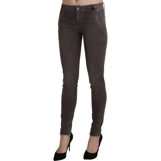 Ermanno Scervino Brown Low Waist Skinny Slim Trouser Cotton Jeans PAN71150-26