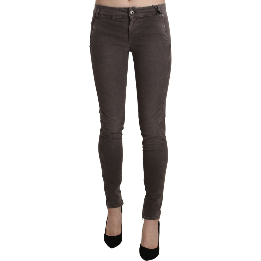 Ermanno Scervino Brown Low Waist Skinny Slim Trouser Cotton Jeans PAN71150-26
