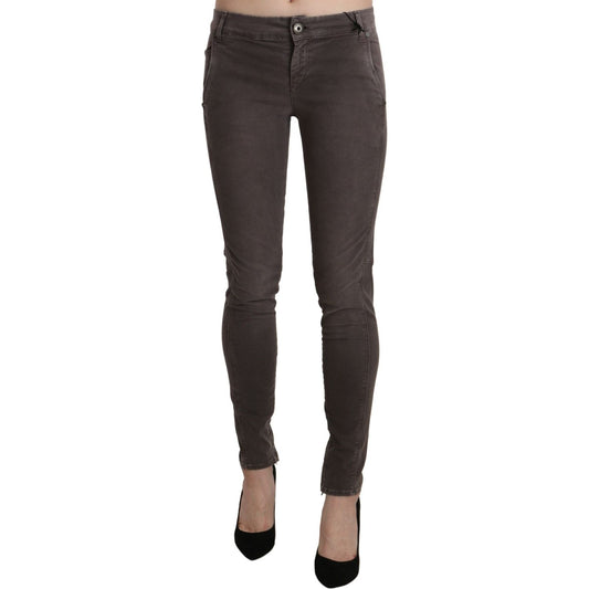 Ermanno Scervino Brown Low Waist Skinny Slim Trouser Cotton Jeans PAN71150-26