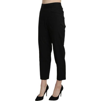 BENCIVENGA Black High Waist Straight Cropped Dress Pants Jeans & Pants