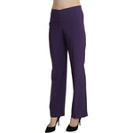 BENCIVENGA Elegant High Waist Violet Straight Pants BENCIVENGA Dark Slate Gray