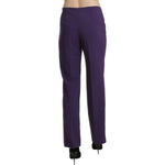 BENCIVENGA Elegant High Waist Violet Straight Pants BENCIVENGA Dark Slate Gray