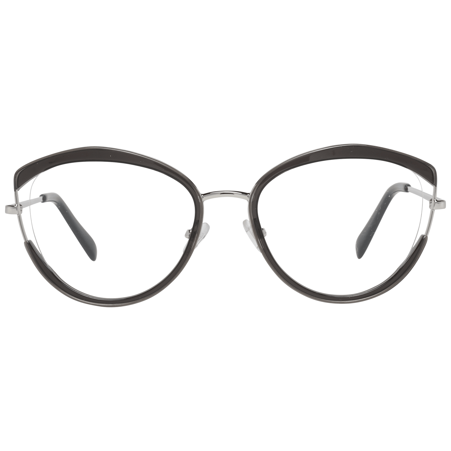 Alt Tag: Emilio Pucci Black Women Glasses Frame with full-rim in metal and plastic, 53mm lenses, black color, no spring hinge.
