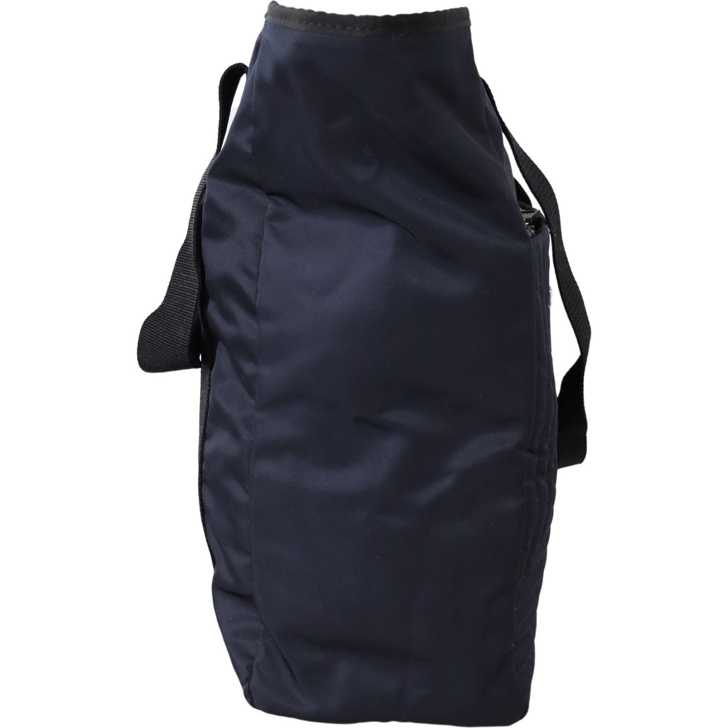 Versace Elegant Blue Nylon Tote Bag