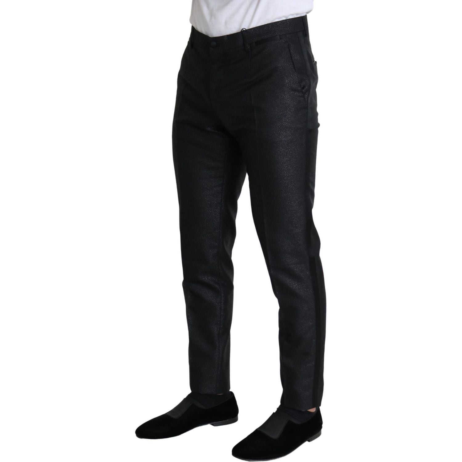 بنطلون رسمي أسود معدني أنيق من دولتشي آند غابانا