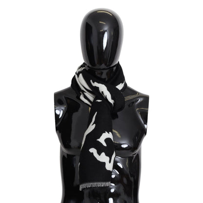 Givenchy Black White Wool Unisex Winter Warm Scarf Wrap Shawl Wool Wrap Shawls