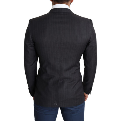 Dolce & Gabbana Black Wool Single Breasted Coat MARTINI Blazer