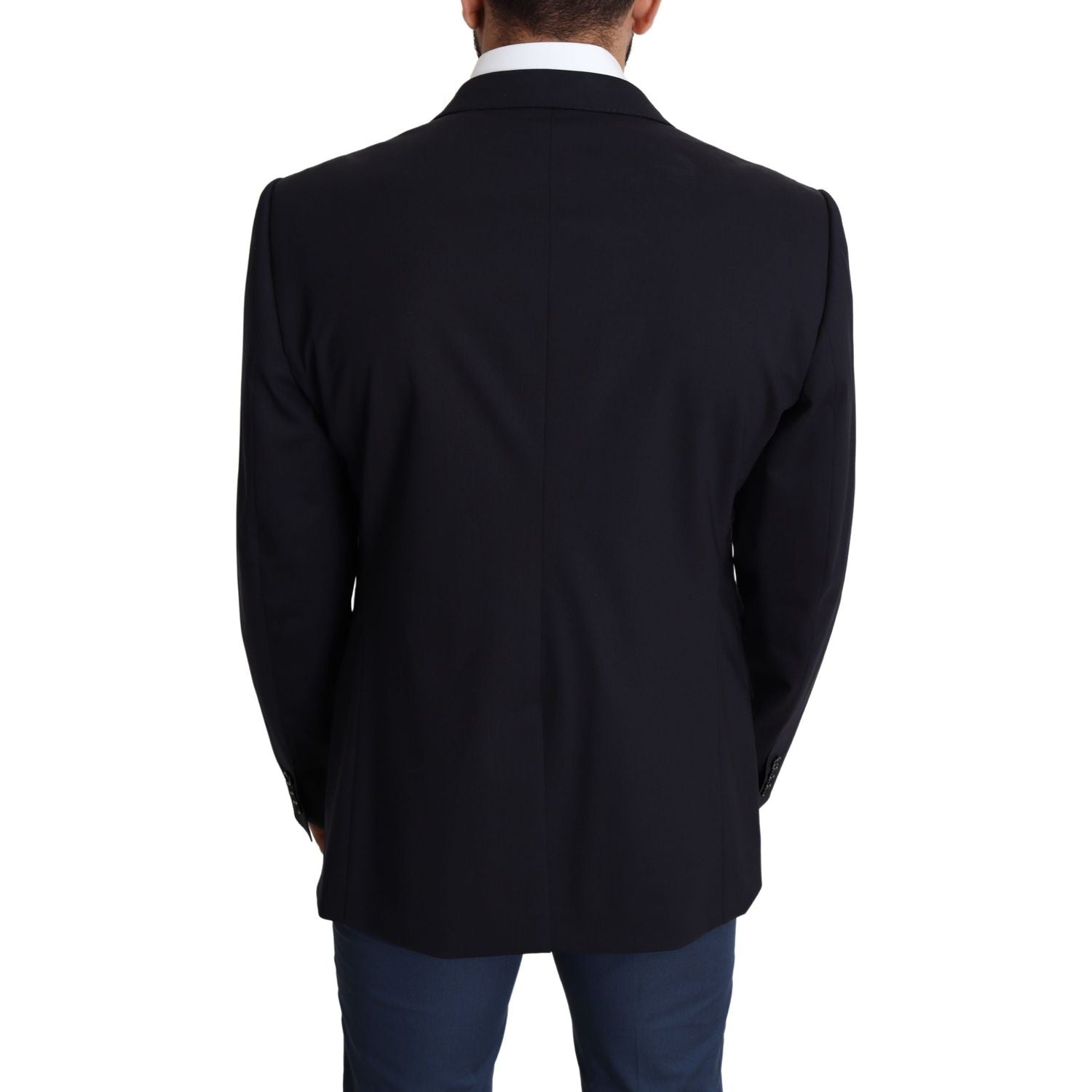 سترة مارتيني من الصوف المطاطي باللون الأسود من دولتشي آند غابانا