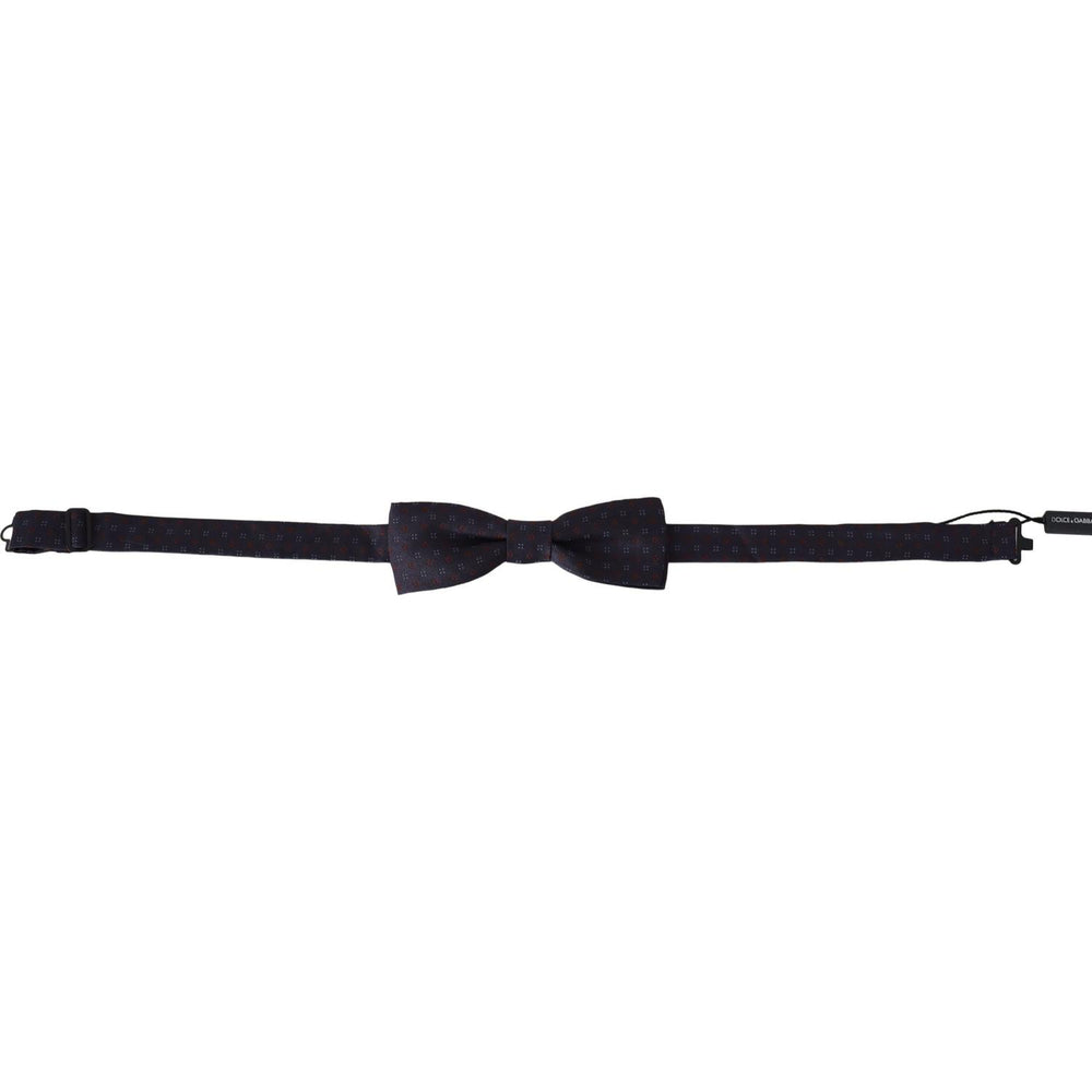 Dolce & Gabbana Stunning Gray Patterned Silk Bow Tie Bow Tie Dolce & Gabbana Dark Slate Gray