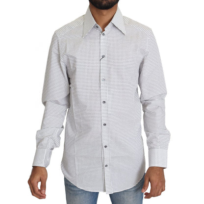 Dolce & Gabbana Black White Polka Dots Dress Shirt
