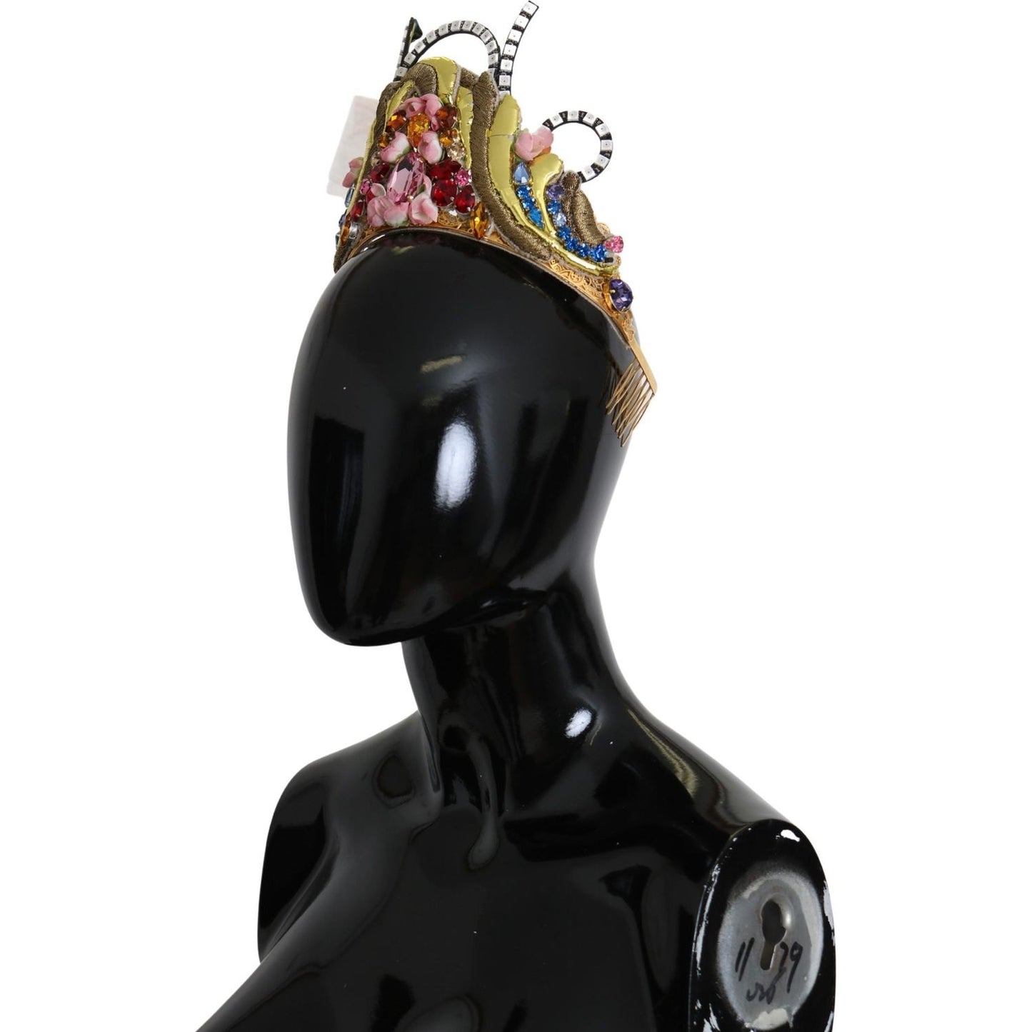 Dolce & Gabbana Gold Brass Floral Crystals LED Lights Crown Tiara Diadem Diadem