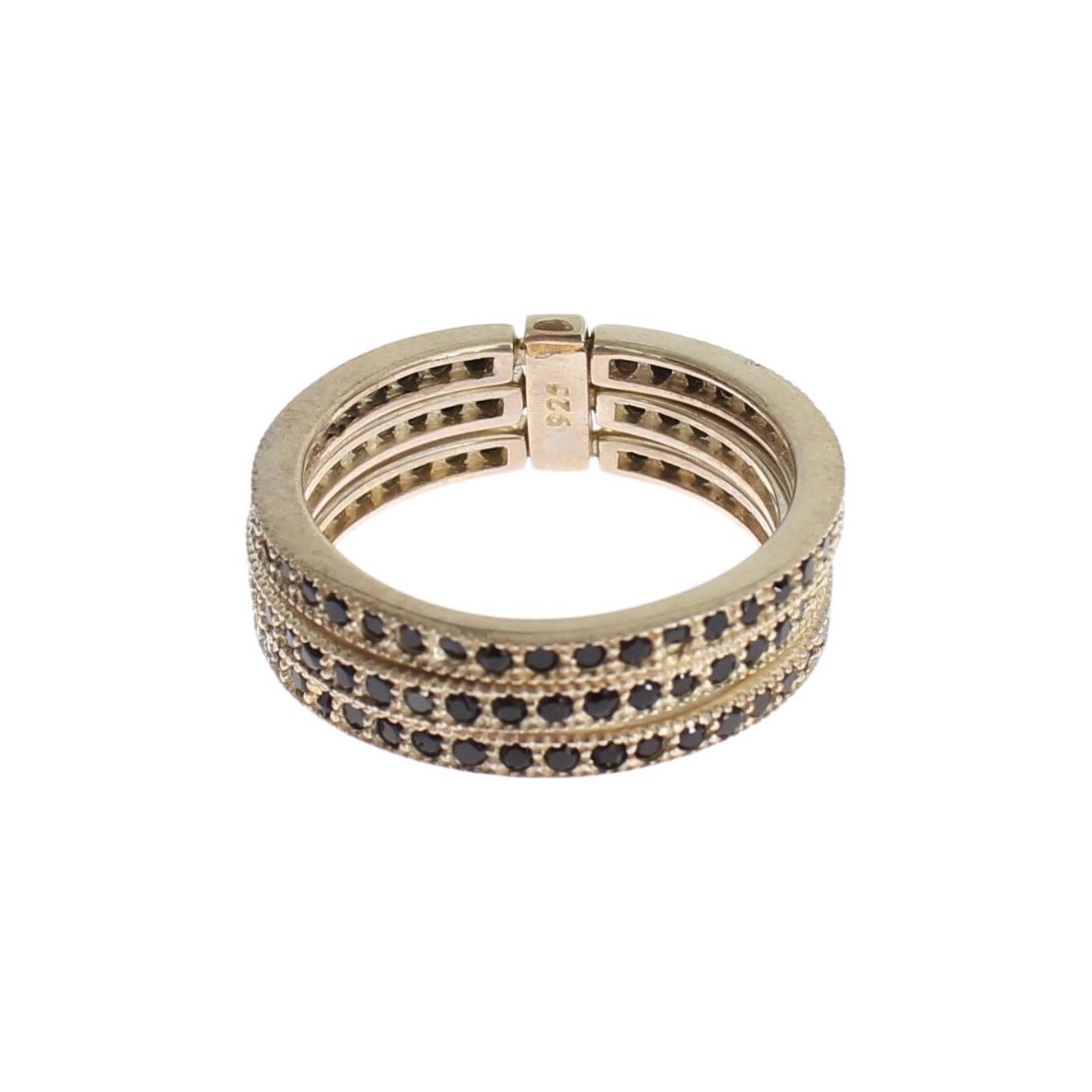 خاتم نيالايا الأنيق المصنوع من الفضة والزركون الأسود