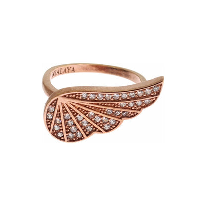 Nialaya Pink Gold 925 Silver Womens Clear CZ Ring Ring