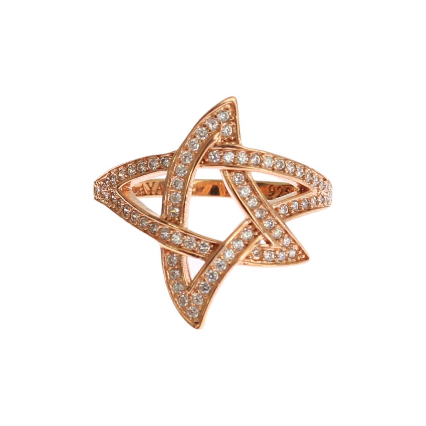 Nialaya Womens Clear CZ Gold 925 Silver Ring Ring