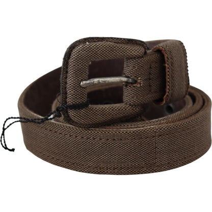 Costume National Brown Leather Logo Buckle Waist Belt Belt