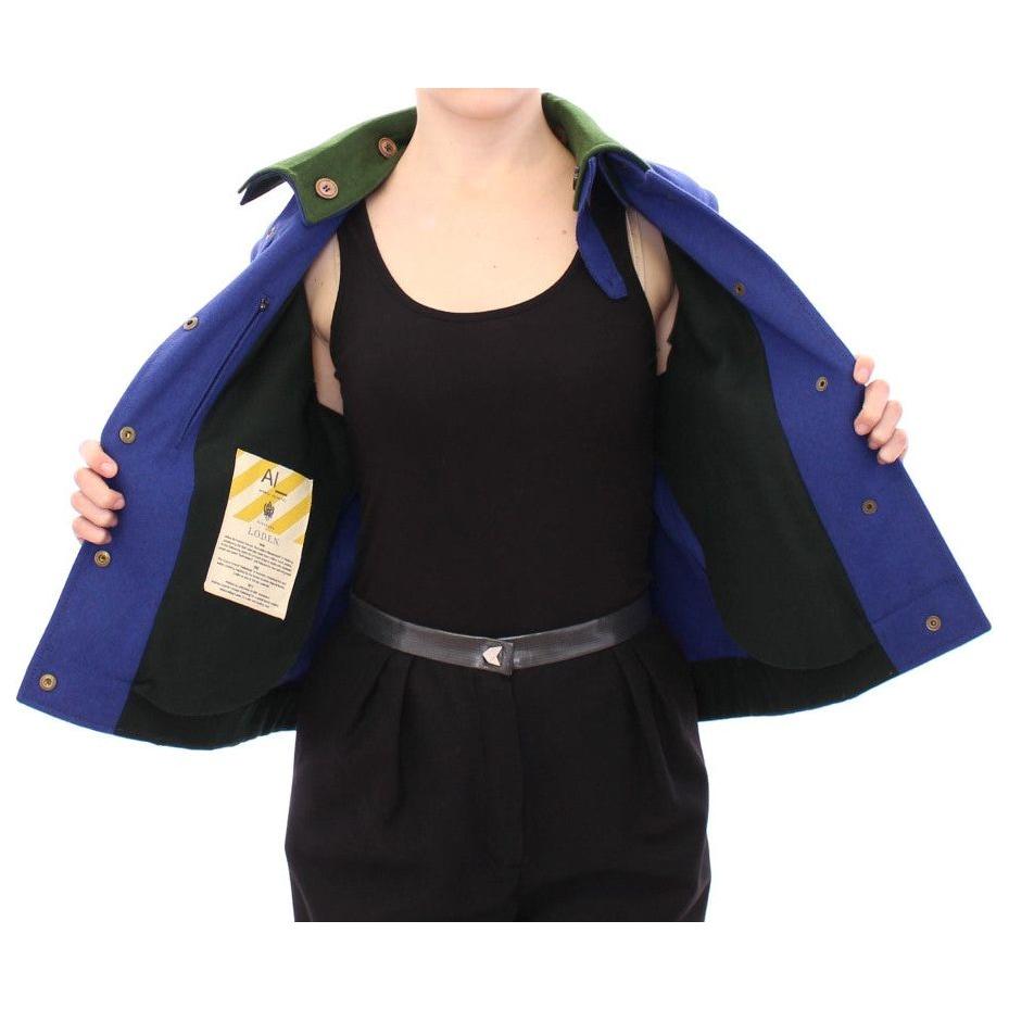 سترة صوفية زرقاء أنيقة مع طوق قابل للإزالة من أندريا إنكونتري