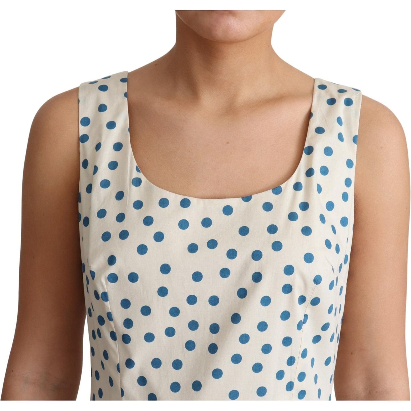 Dolce & Gabbana Beige Dotted Cotton A-Line Gown Dress Dresses