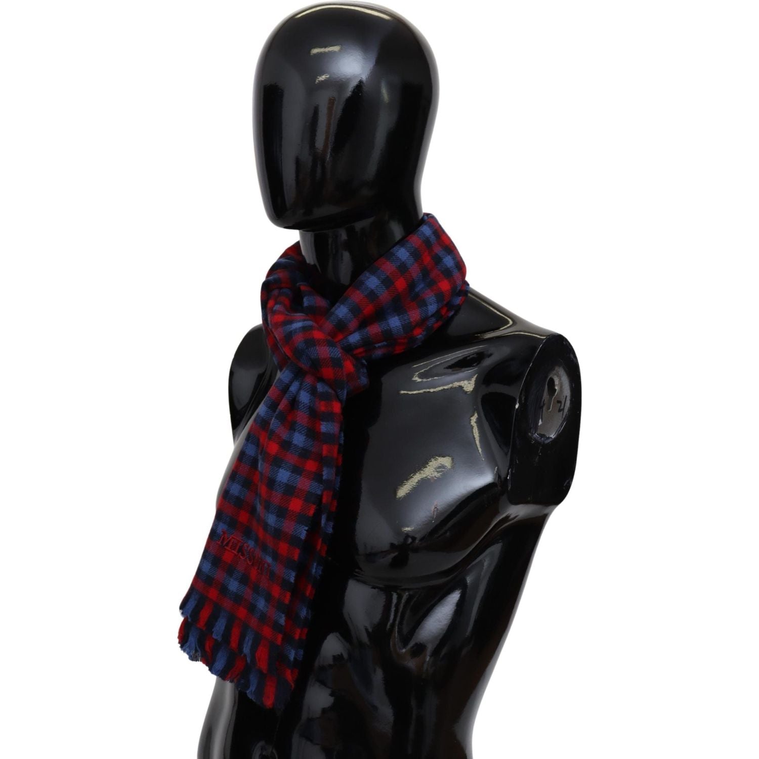 وشاح صوف بنقشة مربعات أنيقة من Missoni مع تطريز الشعار