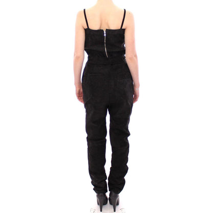 La Maison du Couturier Black Leather Jumpsuit Coats & Jackets