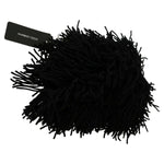 Dolce & Gabbana Black White Knitted Cashmere Animal Design Hat WOMAN HATS