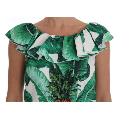 Dolce & Gabbana Pineapple Banana Sequins Blouse T-shirt