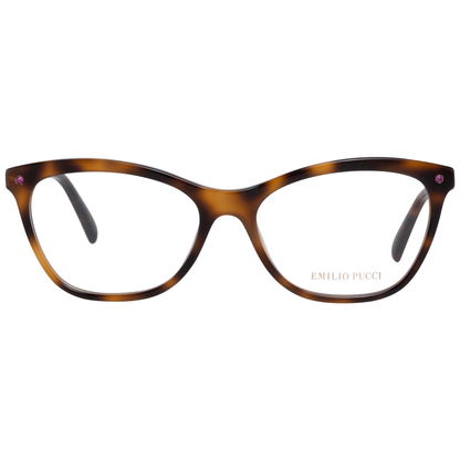 Emilio Pucci Brown Plastic Glasses (Frames), women's full-rim frames with 54mm lenses, brown color, included branded case.