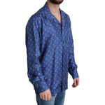 Dolce & Gabbana Blue Beach Chair Umbrella Print Silk Shirt