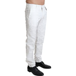 Dolce & Gabbana White Brocade Jaquard Dress Trouser Pants