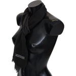 Missoni Elegant Black Wool Scarf with Fringes Missoni Black