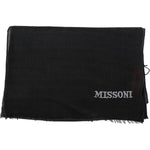 Missoni Elegant Black Wool Scarf with Fringes Missoni Black