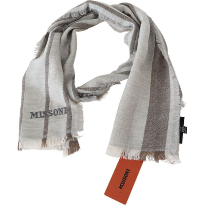 Missoni Multicolor Striped Wool Unisex Neck Wrap Scarf 1728,67345645728,Accessories,Material: 100% Wool,Men,Men - Accessories,Missoni,Multicolor,New with tags,Scarves - Accessories,Scarves - Men - Accessories,Scarves - Scarves - Accessories