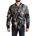 Dolce & Gabbana Black Silver Puppi Motive Bomber Jacket JKT2904-50