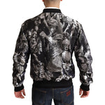 Dolce & Gabbana Black Silver Puppi Motive Bomber Jacket JKT2904-50