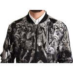 Dolce & Gabbana Black Silver Puppi Motive Bomber Jacket JKT2904-50
