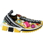 Dolce & Gabbana Embellished Yellow Sorrento Sneakers Dolce & Gabbana Light Gray