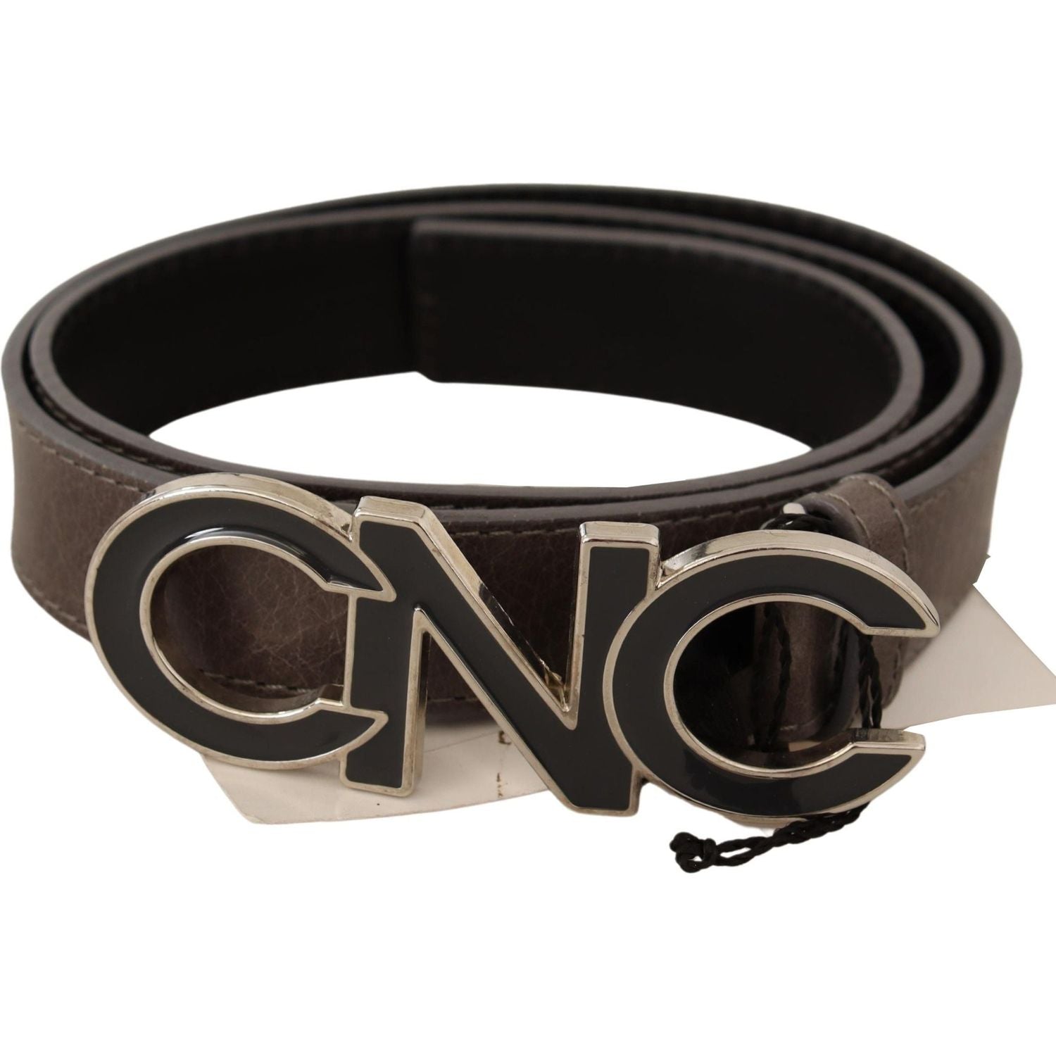 Costume National Brown Letter Logo Buckle Belt