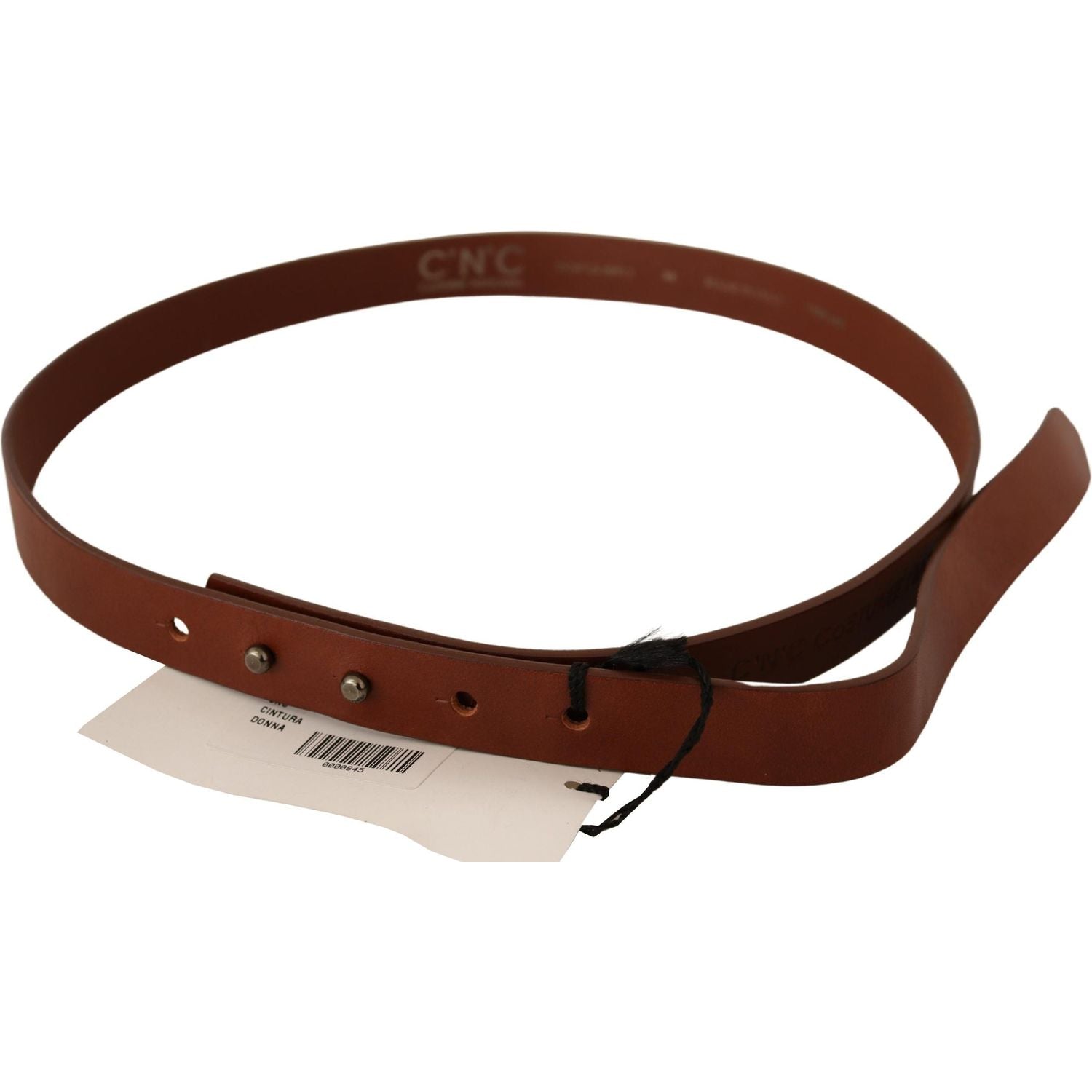 Costume National Brown Leather Silver Fastening Belt