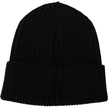 Dolce & Gabbana Black Wool Knit Women Winter Hat Beanie Hat