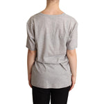 Dolce & Gabbana Elegant Gray V-Neck Cotton Tee Dolce & Gabbana Gray