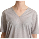 Dolce & Gabbana Elegant Gray V-Neck Cotton Tee Dolce & Gabbana Dark Gray