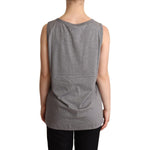 Dolce & Gabbana Elegant Gray Cotton Jersey Sleeveless Tank Dolce & Gabbana Dim Gray