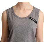Dolce & Gabbana Elegant Gray Cotton Jersey Sleeveless Tank Dolce & Gabbana Slate Gray