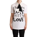 Dolce & Gabbana Chic Love Slogan Silk Cotton Tee Dolce & Gabbana Black