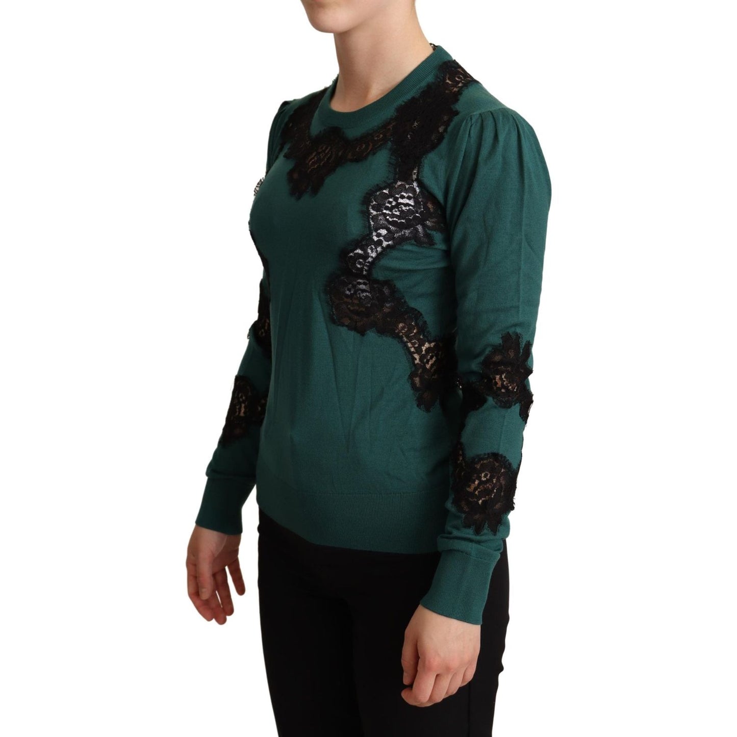 Dolce & Gabbana Green Wool Crewneck Sweater