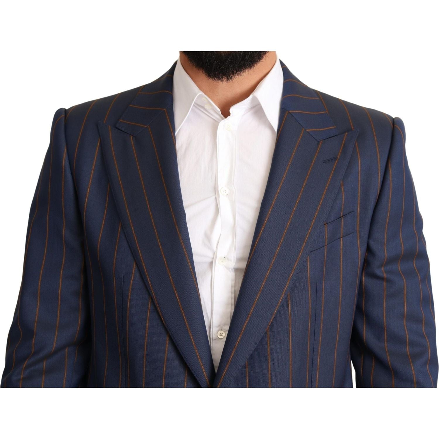 سترة صوفية مخططة باللون الأزرق من دولتشي آند غابانا أنيقة بقصّة Slim Fit