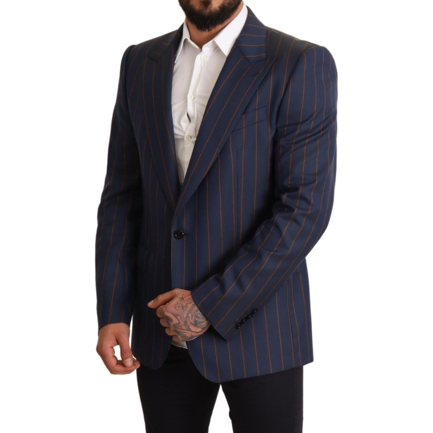 سترة صوفية مخططة باللون الأزرق من دولتشي آند غابانا أنيقة بقصّة Slim Fit