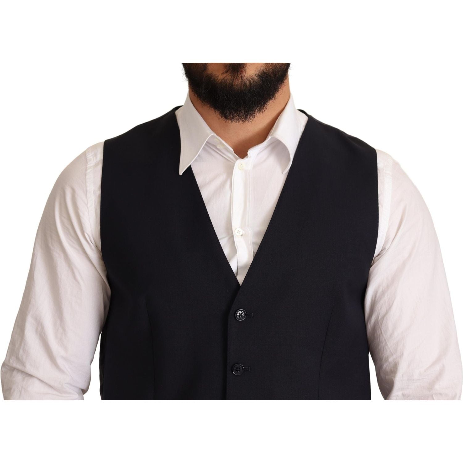 بدلة مارتيني أنيقة من الصوف باللون الأزرق الداكن من دولتشي آند غابانا