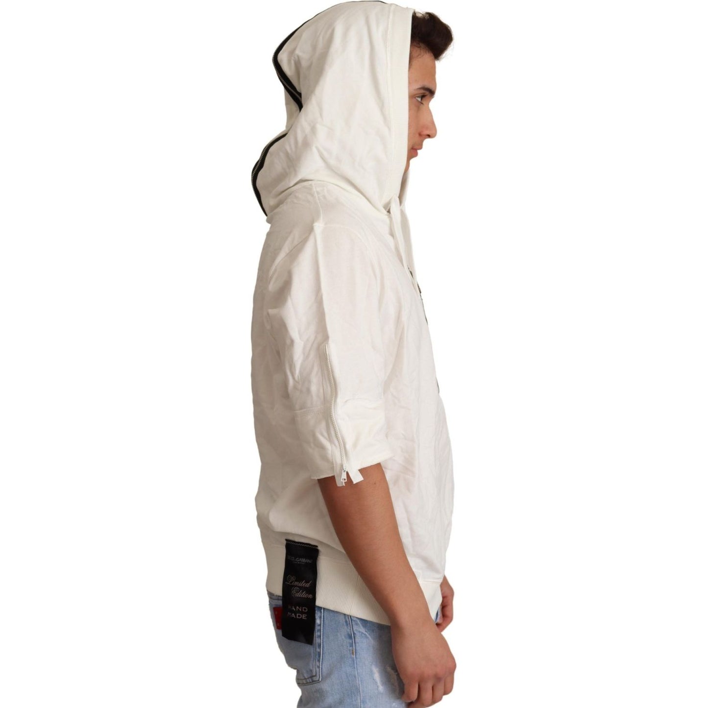 Dolce & Gabbana White Hooded Limited Edition Sweater MAN SWEATERS