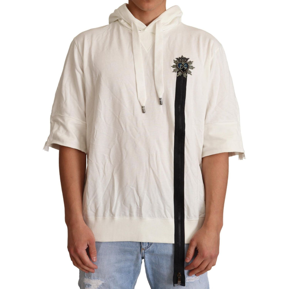 Dolce & Gabbana White Hooded Limited Edition Sweater MAN SWEATERS