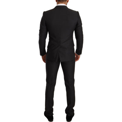 Dolce & Gabbana Gray Wool MARTINI Slim Fit Set Suit Suit